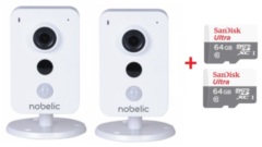 Готовые комплекты видеонаблюдения Комплект Nobelic NBLC-1110F-MSD (2 шт) + карта памяти 64Gb (2 шт)