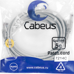 Cabeus PC-UTP-RJ45-Cat.5e-3m