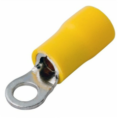 Наконечник обжимной кабельный для медных проводников REXANT Наконечник кольцевой изолированный ø 5.3 мм 4-6 мм² (НКи 6.0-5/НКи5,5-5) желтый (08-0052)