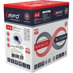 UTP 4 CAT6 23AWG Cu Ripo Plus, 2x305м.,Fluke test (КСВПВ -кат.6 4*2*Plus) синий