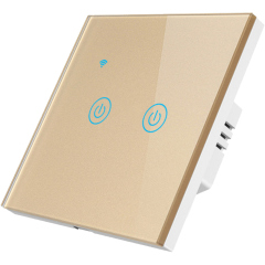 Умные выключатели и кнопки Умный выключатель ROXIMO сенсорный, двухкнопочный, золотой SWSEN01-2G