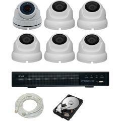 Готовые комплекты видеонаблюдения IPTRONIC Комплект IP дача/магазин Dome Kit 5-1