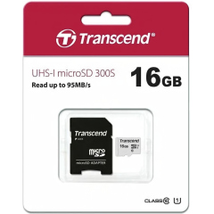 Transcend TS16GUSD300S-A microSDHC UHS-I U1, переходник SD