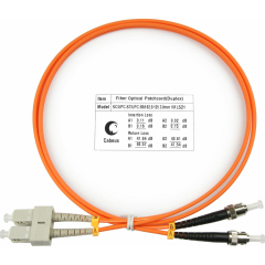 Патч-корды оптические Cabeus FOP-62-SC-ST-1m