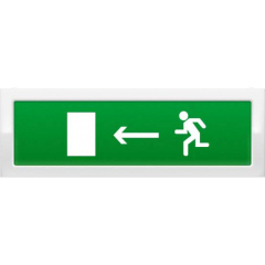 Рубеж ОПОП 1-8 "бегущий человек + стрелка влево", фон зеленый
