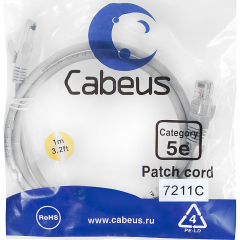 Cabeus PC-UTP-RJ45-Cat.5e-1m