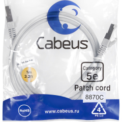 Патч-корды медные Cabeus PC-FTP-RJ45-Cat.5e-1m-LSZH