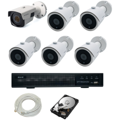 Готовые комплекты видеонаблюдения IPTRONIC Комплект IP дача/магазин Bullet Kit 5-1