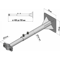 Кронштейн для мачт REXANT КРЫМ телескопический, 40-70 см (34-0592)