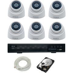 Готовые комплекты видеонаблюдения IPTRONIC Комплект IP дом/дача Dome Kit 6