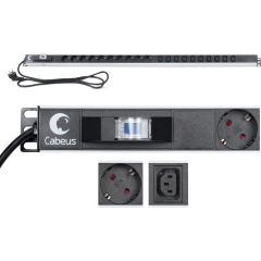 Компоненты для щитов и шкафов Cabeus PDU-16-10S-10C13-B