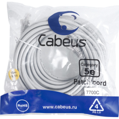 Патч-корды медные Cabeus PC-UTP-RJ45-Cat.5e-15m