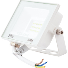 Прожектор светодиодный СДО 20Вт 1600Лм 2700K теплый свет, белый корпус REXANT (605-019)